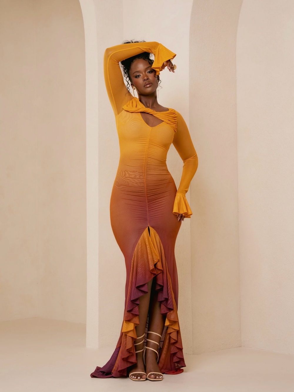 OFUURE SOL HI-LOW RUFFLE DRESS - Picture 7 of 16